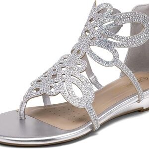 Gladiator Rhinestones Flat Sandals Size US 10